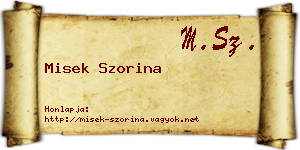 Misek Szorina névjegykártya